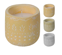 CANDLE IN POT 10CM - 3 ASSORTED COLORS