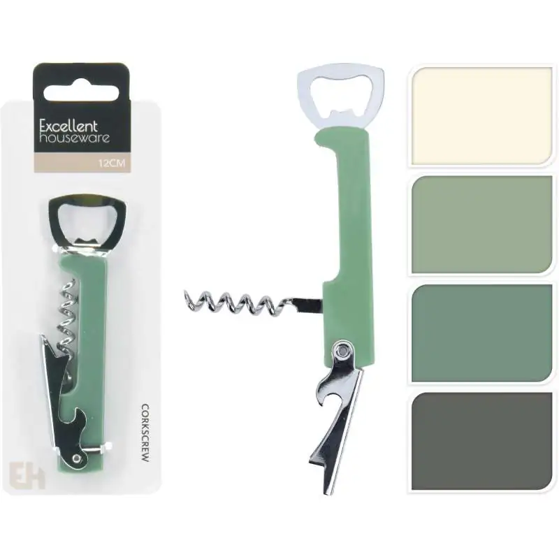 CORKSCREW AND OPENER - 4 ASSORTED COLORS
