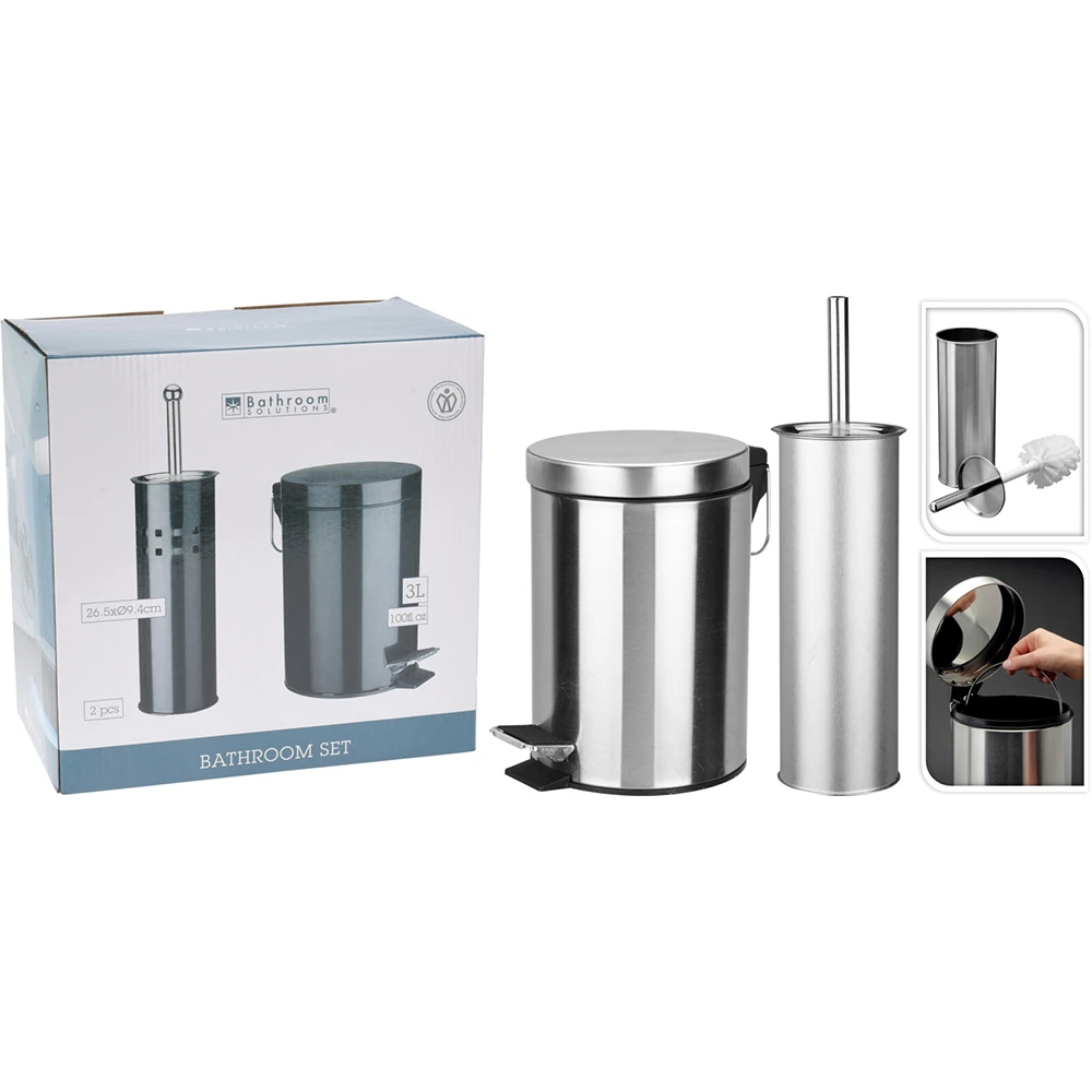BATHROOM SET STAINL STEEL 2PCS