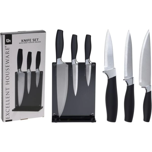 KNIFE SET 3PCS IN STAND