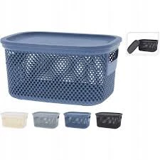 STORAGE BOX WITH LID - 4 ASSORTED COLORS
