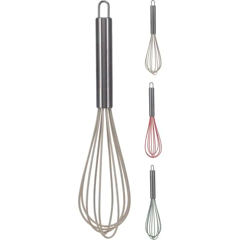 WHISK SILICONE 26CM - 3 ASSORTED