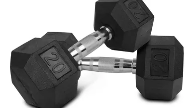 HEXAG DUMBBELL WITH RUBBER 20L