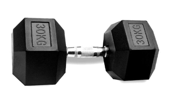 HEXAG DUMBBELL WITH RUBBER 30L