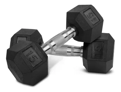 Hex Dumbbell with Rubber 15LB