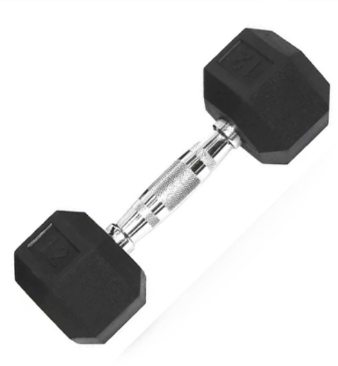 HEXAG DUMBBELL WITH RUBBER 12L