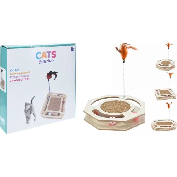 CAT SCRATCHER WITH TOY - 3 ASSORTED