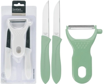 PEELING KNIFE SET 3PCS - 5 ASSORTED COLORS
