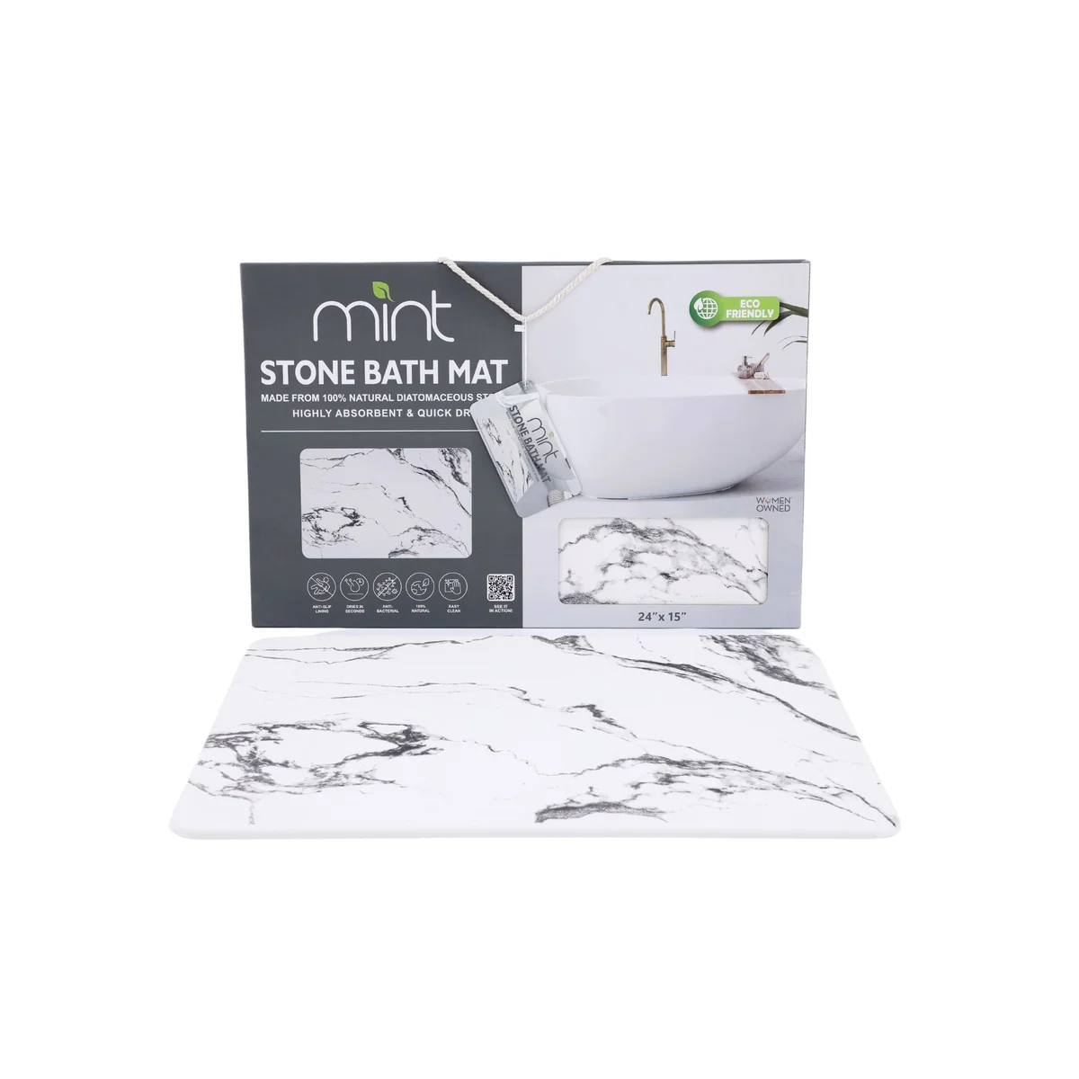WHITE MARBLE STONE BATH MAT