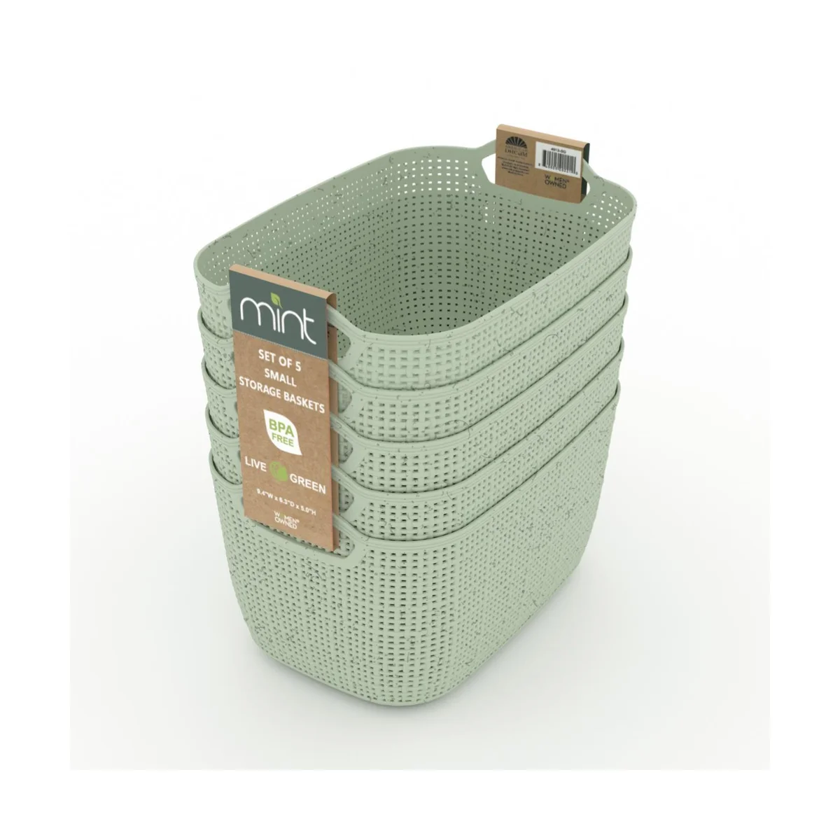 S/5 SM JUTE WHEAT STRAW SAGE BASKETS