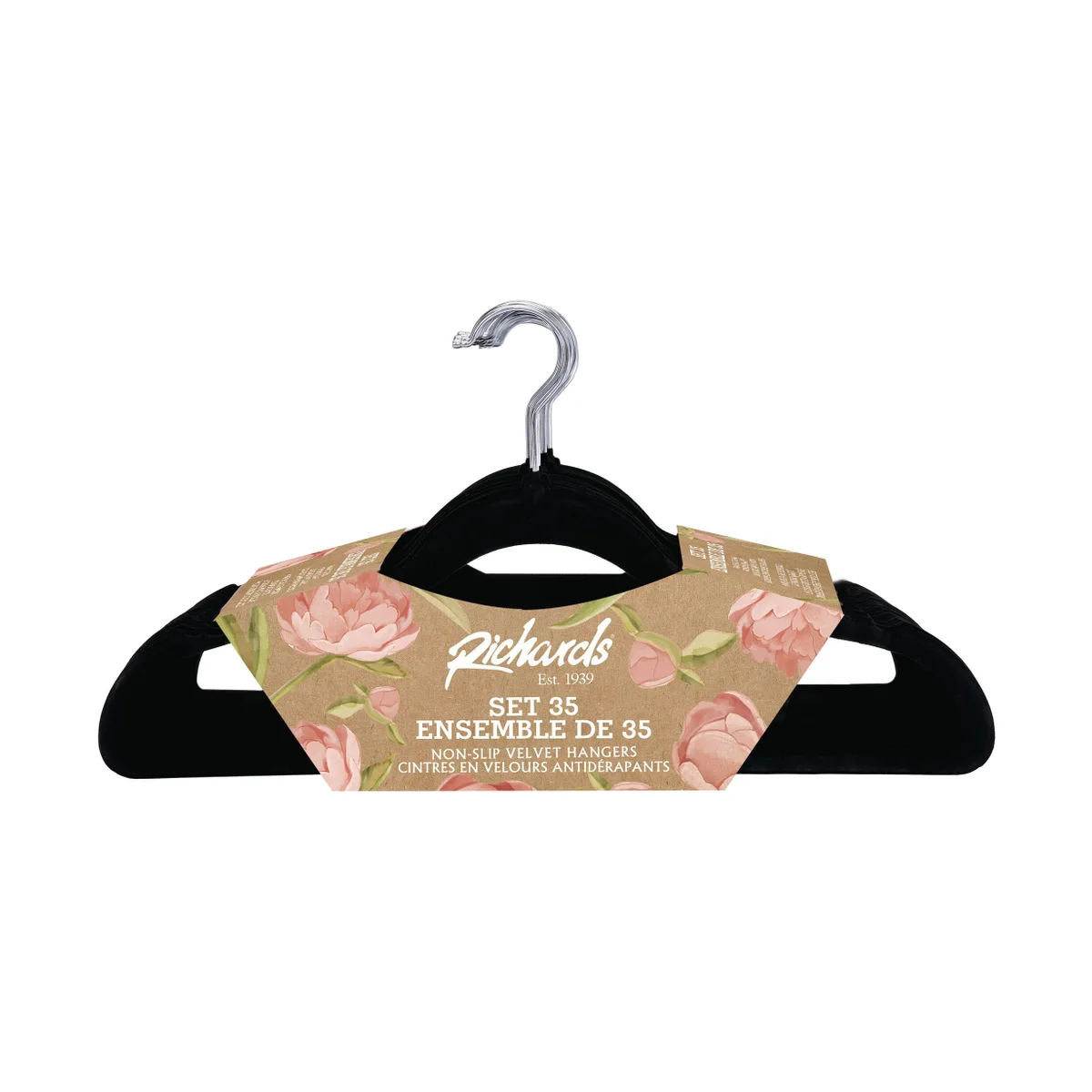 BLACK 35PC VELVET HANGER