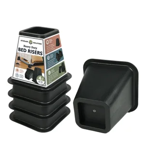 4PC SET 6" SQUARE BED RISER BLACK