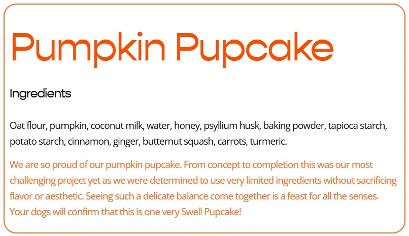 Pumpkin Pupcake Frozen Dog Treat 2.5 oz