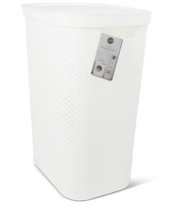 58L LAUNDRY HAMPER WHITE