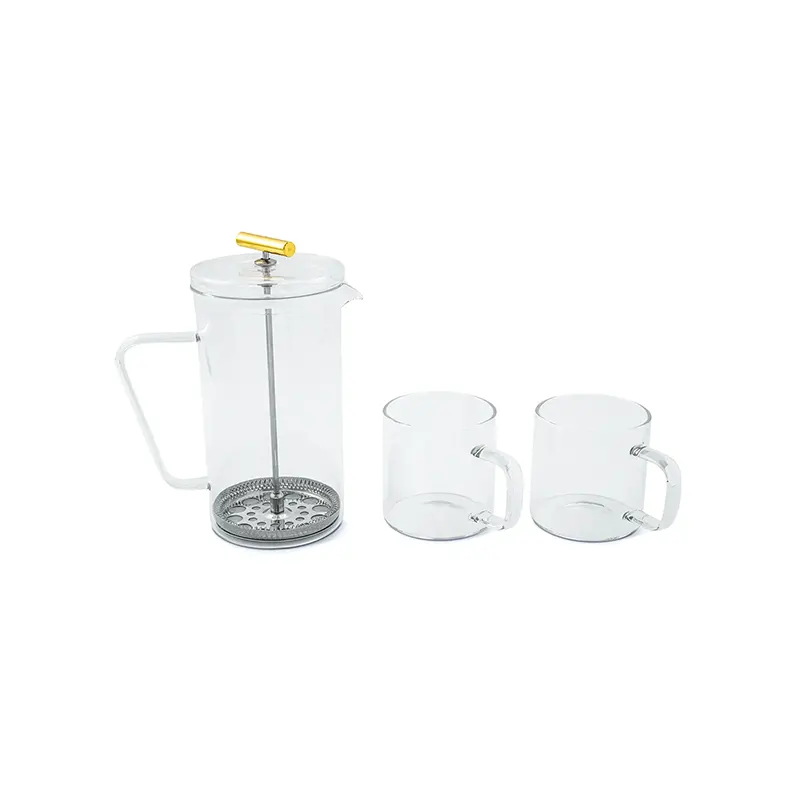 3PC FRENCH PRESS SET CLEAR