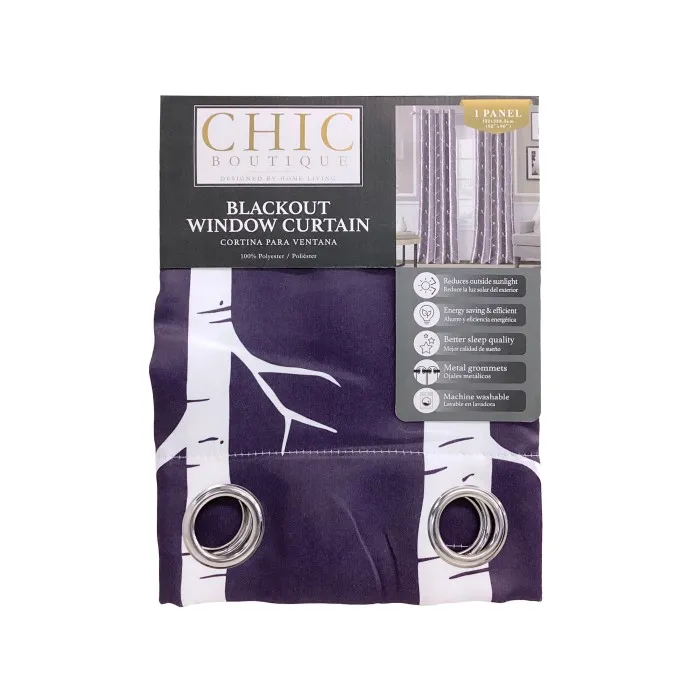 1PC PRINTED SHINY BLACKOUT CURTAIN