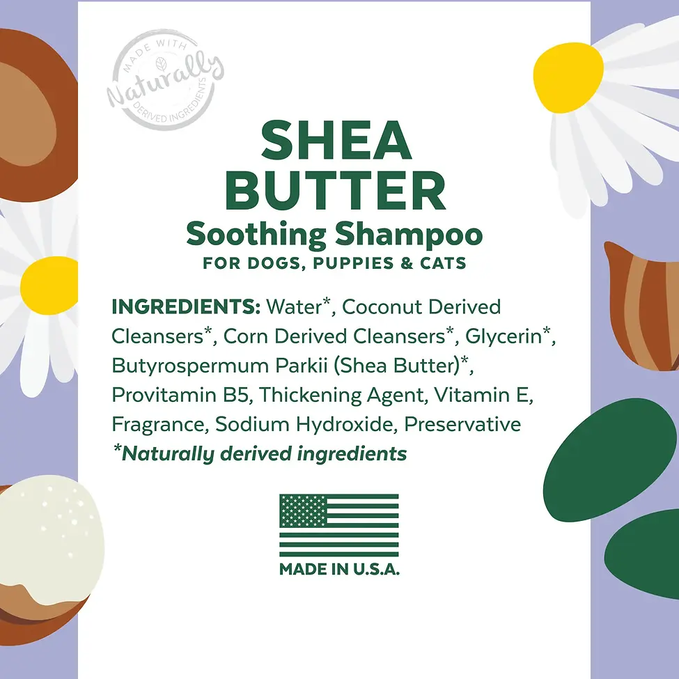 Essentials Collection Enriched with Shea Butter Soothing Shampoo for Dogs, Puppies & Cats Shea Butter & Chamomile 16 oz