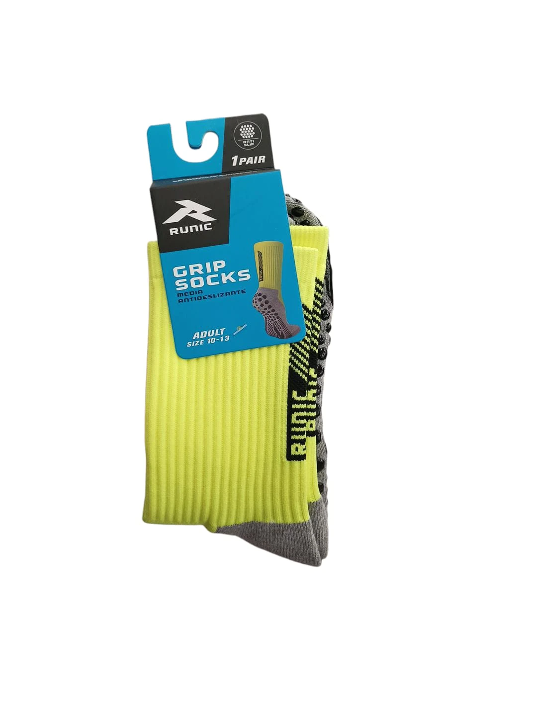 MEDIUM GRIP - 10-13 RUNIC - SOCKS - NEON YELLOW