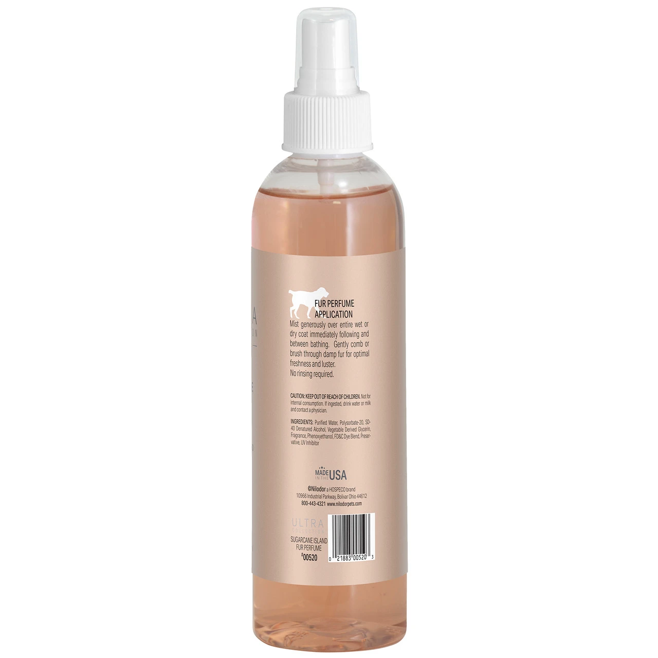 Fur Perfume Spray for Dogs Sugarcane Island 8 oz