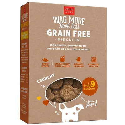 Crunchy Grain-Free Treats for Dogs Peanut Butter & Apples 14 oz
