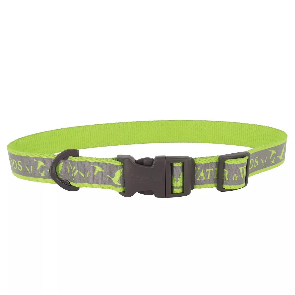 Adjustable Reflective Dog Collar Lime Large 1" x 18"-26"