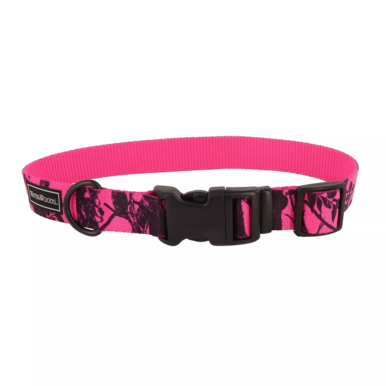 Blaze Adjustable Patterned Dog Collar Neon Pink Tree Large 1" x 18-26"