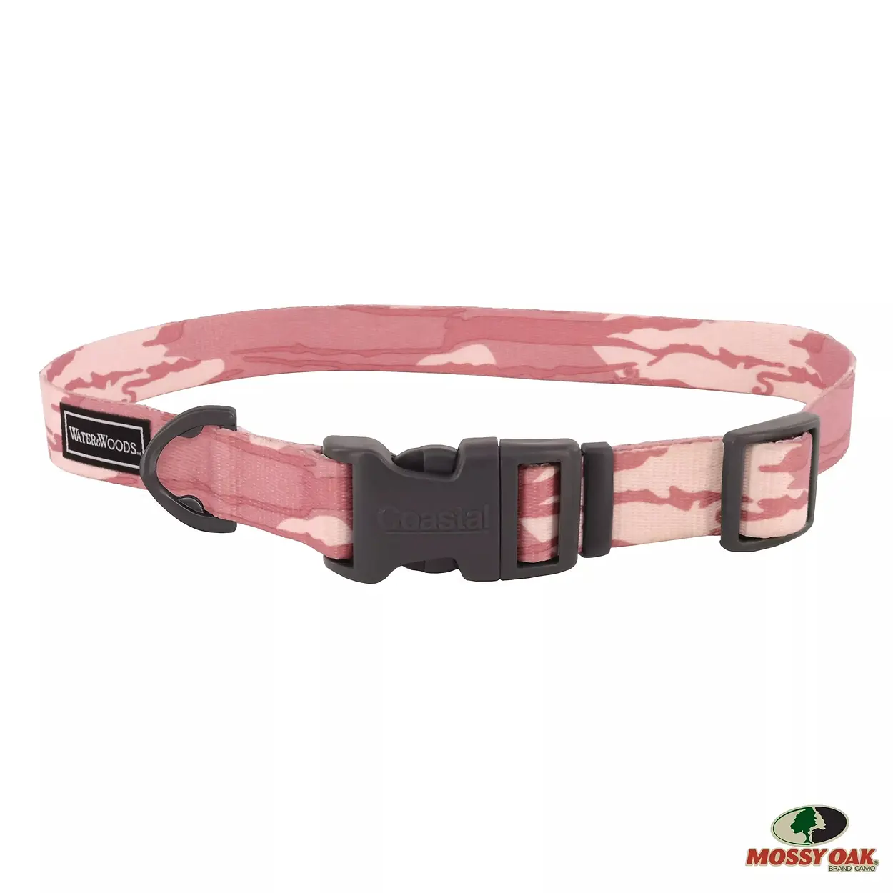 Adjustable Dog Collar Bottomland Pink Medium 3/4" x 10' to 14"