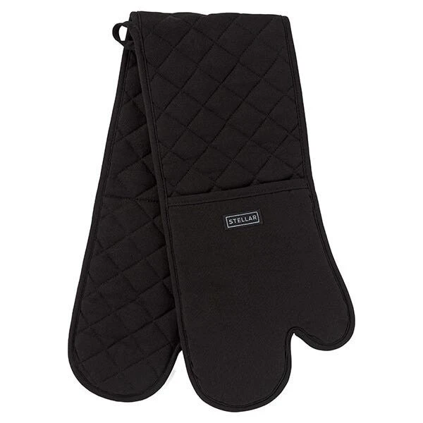 98CM DBL OVEN GLOVE BLACK
