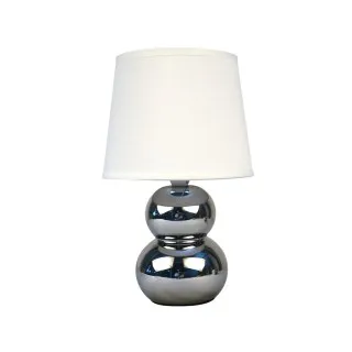 28CM CERAMIC TABLE LAMP W/SLIVER FINISH