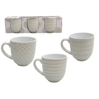 S/3 11OZ STONEWARE MUG