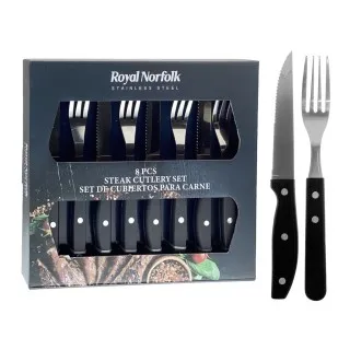 8PC STEAK KNIFE & FORK SET