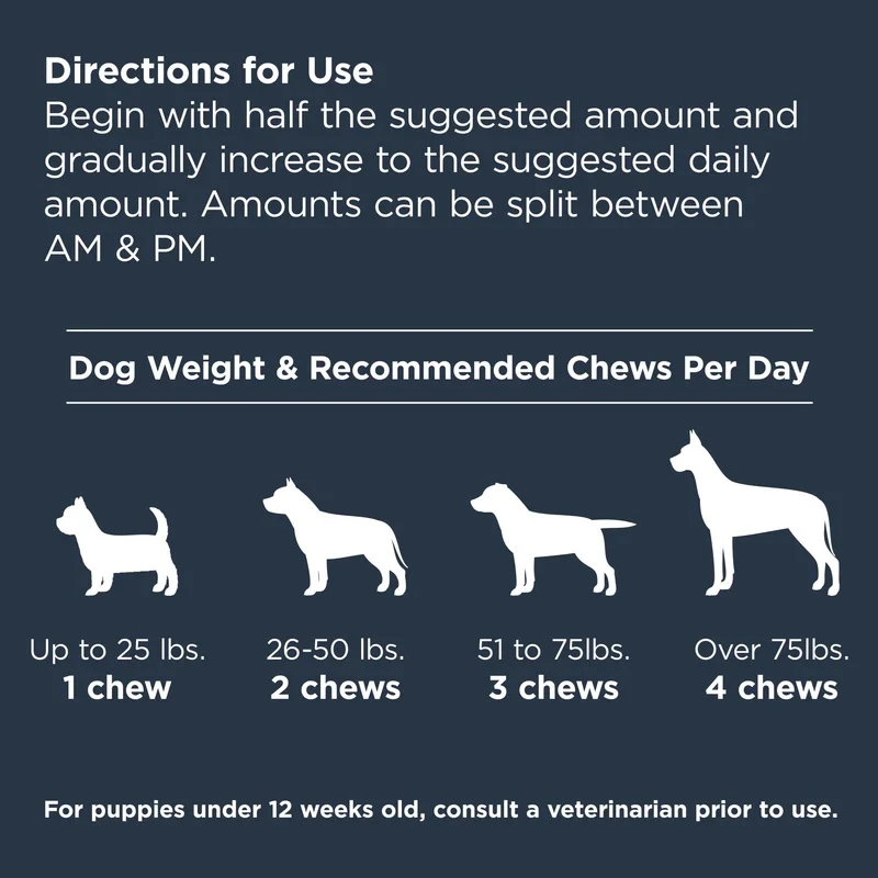 Calming Organic Hemp Seed Oil Soft Chew Supplements For Dogs 9.5 oz