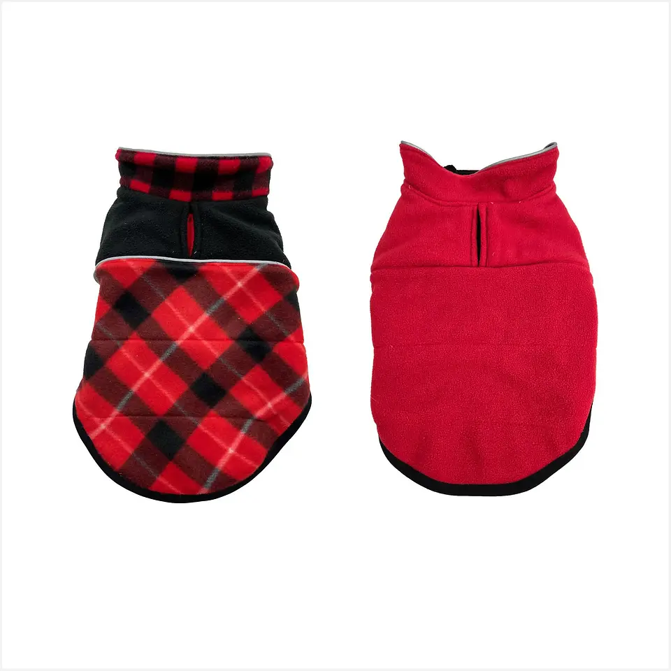 Hip Doggie Reversible Fleece Coat | Red Plaid 3X-Large | Country Store