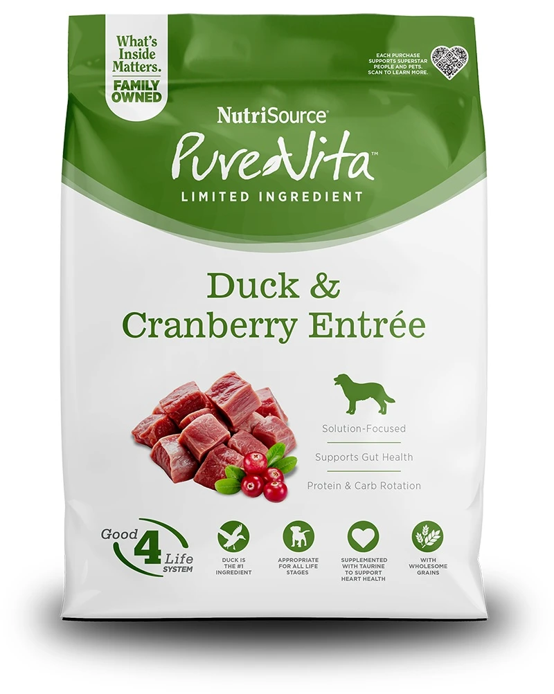 Limited Ingredient Duck & Cranberry Entrée with Wholesome Grains Dry Dog Food 25 lb