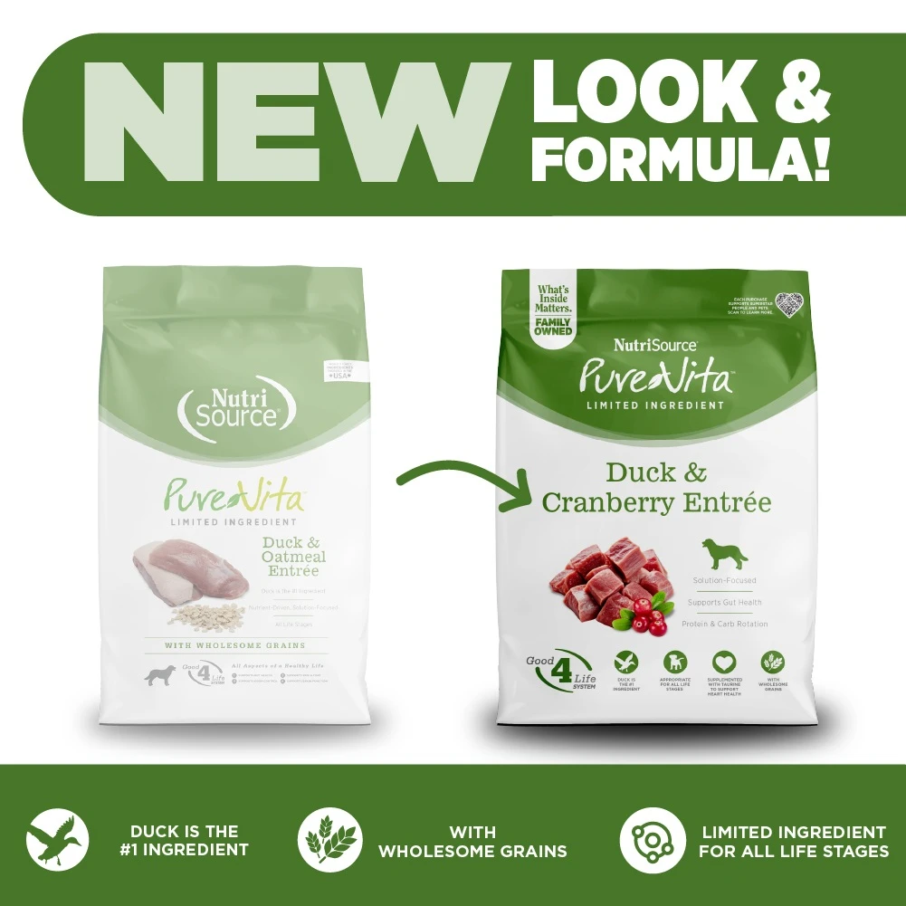 Limited Ingredient Duck & Cranberry Entrée with Wholesome Grains Dry Dog Food 25 lb