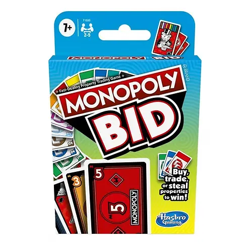 Monopoly Bid Game Quick-Playing Card Game Age 7+