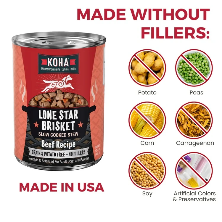 Lone Star Brisket Slow Cooked Stew Beef Recipe Canned Dog Food 12.7 oz