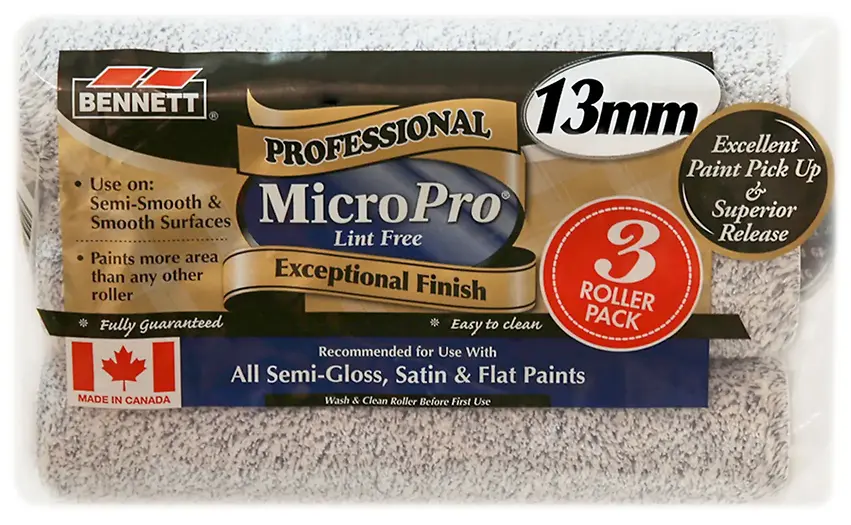 Bennett 13mm 9 inch 3 Pack Microfiber Paint Roller Covers