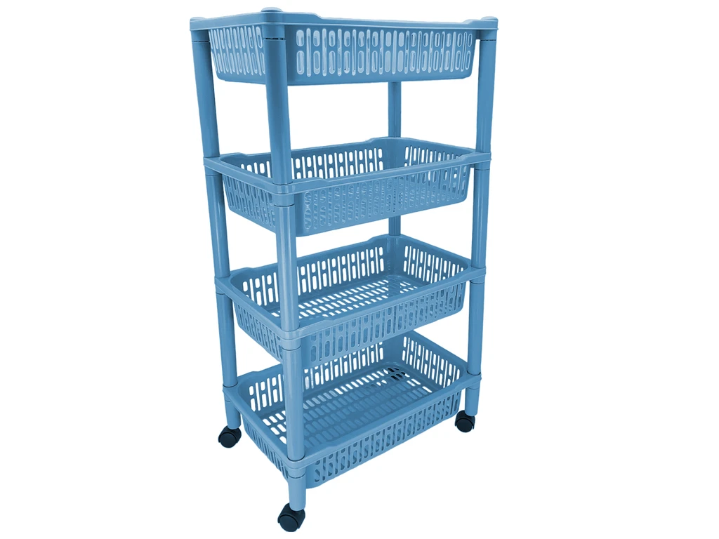 4 TIER RACK - RECTANGULAR - BLUE