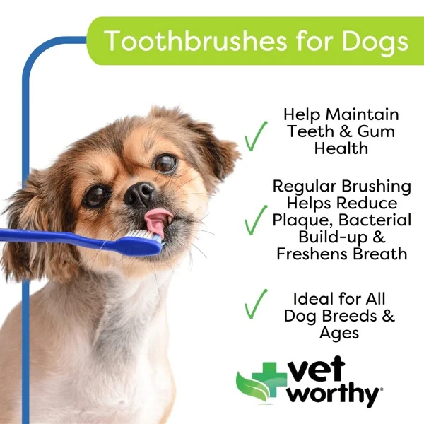 Pet Toothbrushes Specially Designed for Dogs 3 Pack