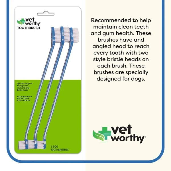 Pet Toothbrushes Specially Designed for Dogs 3 Pack