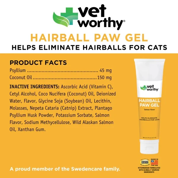 Hairball Paw Gel for Cats Salmon Flavor 5 oz