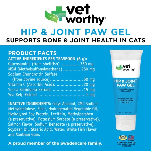 Hip & Joint Paw Gel for Cats 3 oz