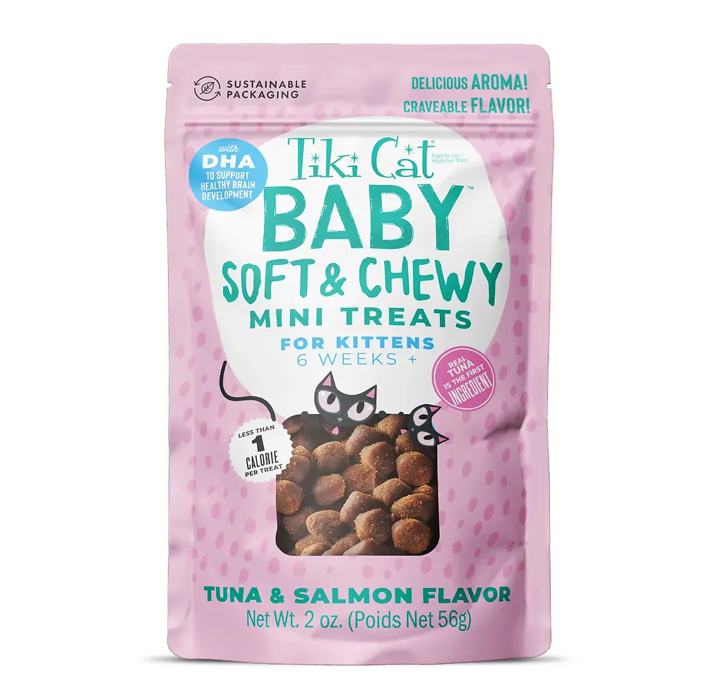 Baby Soft & Chewy Mini Treats Salmon & Tuna Flavor 2 oz Pouch