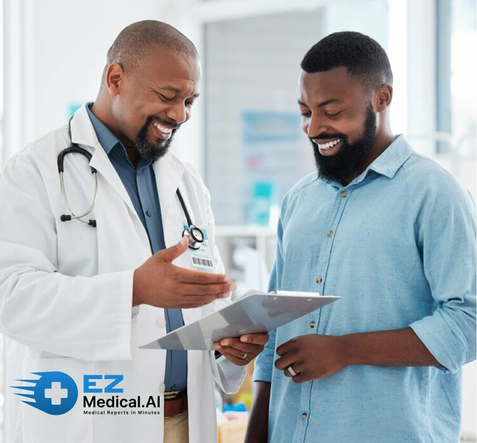 doctor reviewing medical chart on tablet