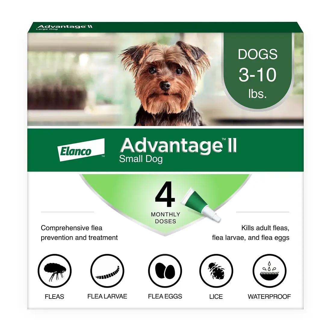 Advantage II Flea Treatment Small Dogs 3-10 lb | 4 Pack