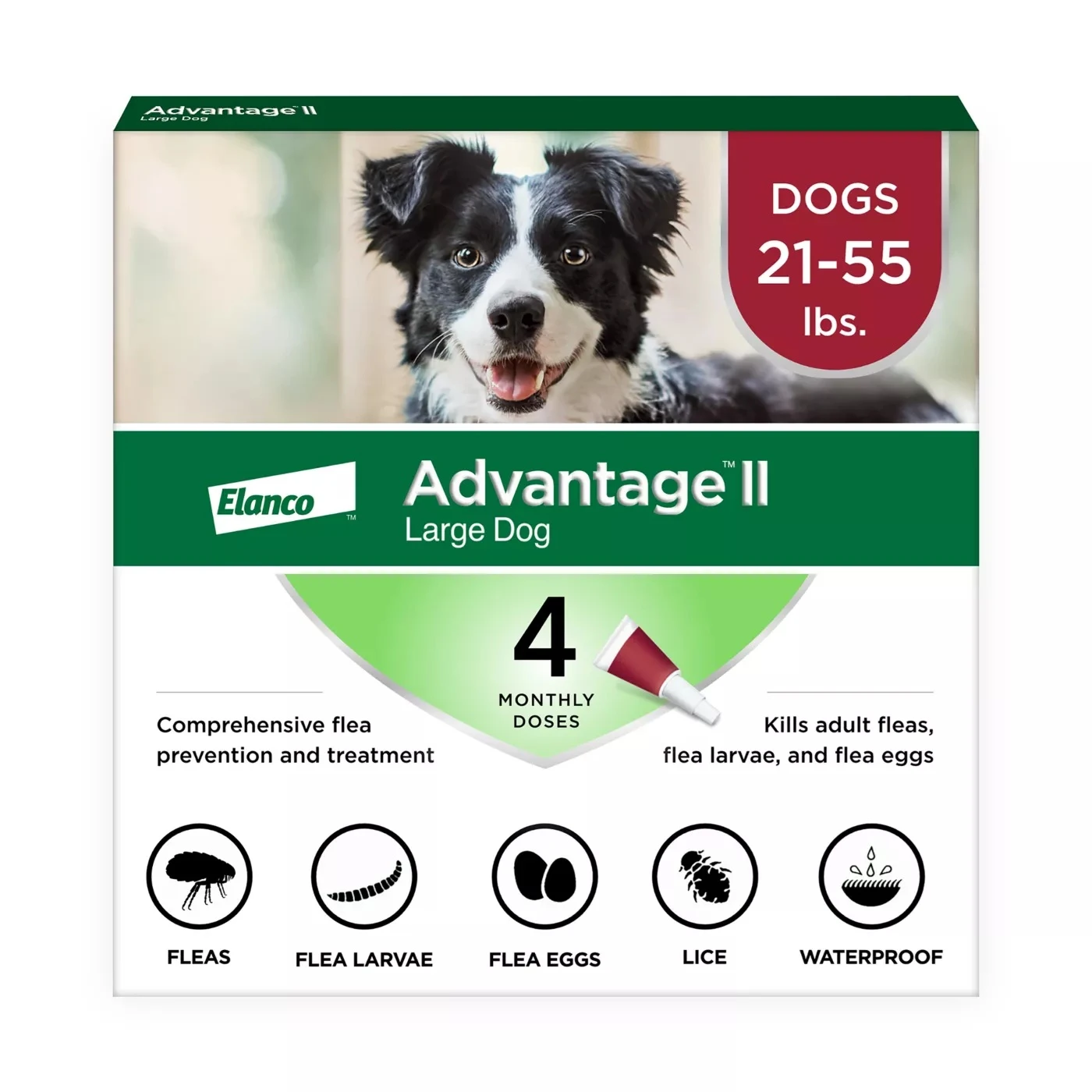 Advantage II Flea Treatment for Large Dogs 21-55 lb | 4 Pack