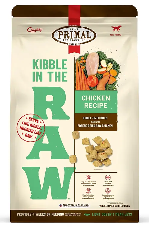 Kibble in the Raw Chicken Recipe Freeze-Dried Dog Food 1.5 lb