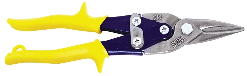 Aviation Snip Straight Cut Steel Blade with Yellow Non-Slip Grip Handle 9-3/4"