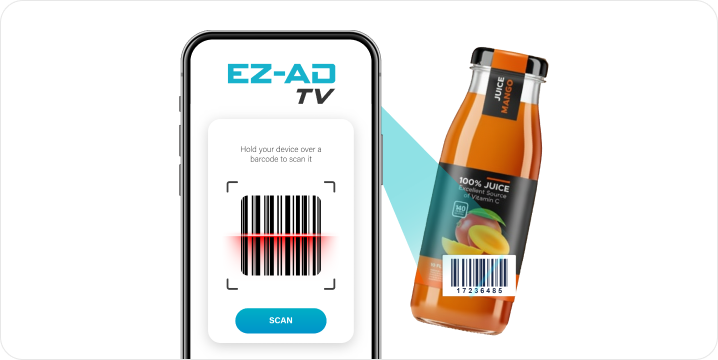 Barcode scanner for digital signage displays
